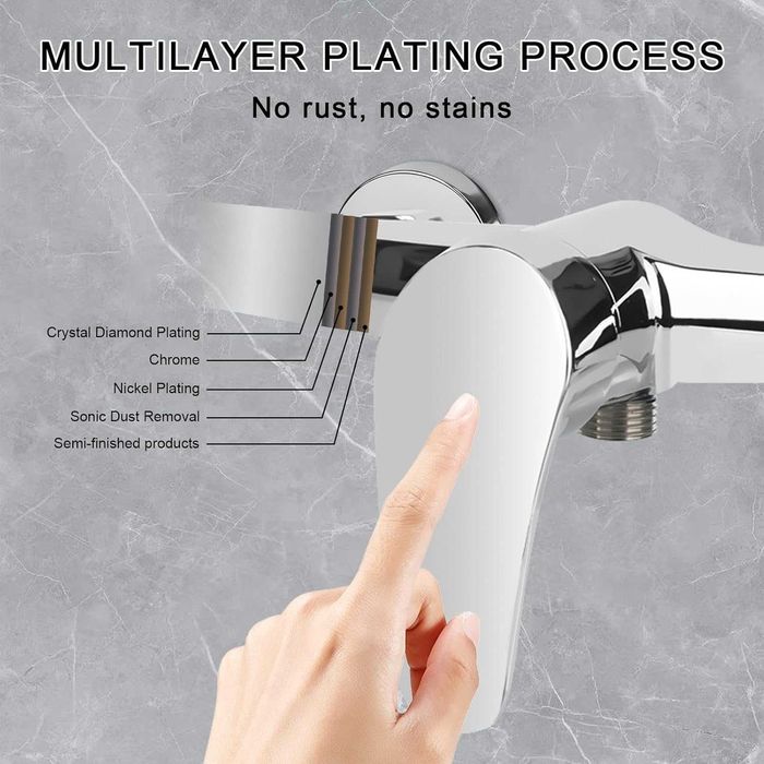 НОВ! Смесител за душ – стенен, едноръкохватков, хром, G 1/2