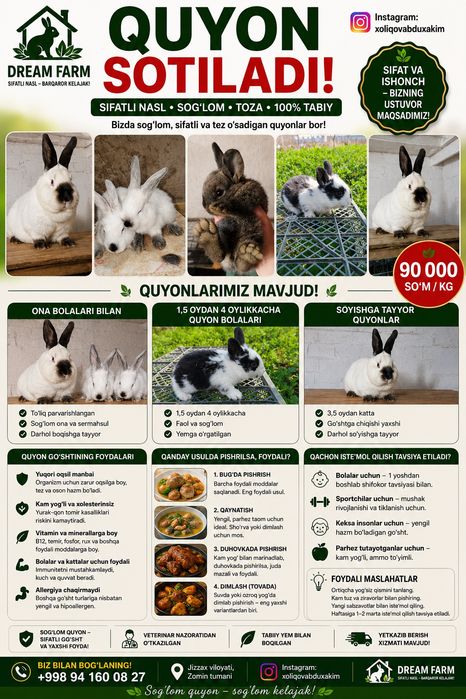Quyon sotiladi Kaliforniya zotli