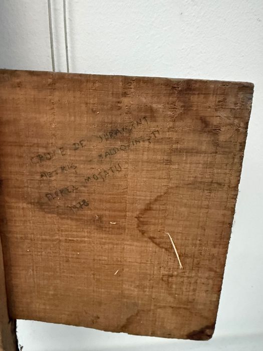 Cruce de Jurământ / Artă Naivă Lemn Pictat