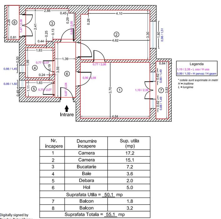 2-soban stan, 50 m²