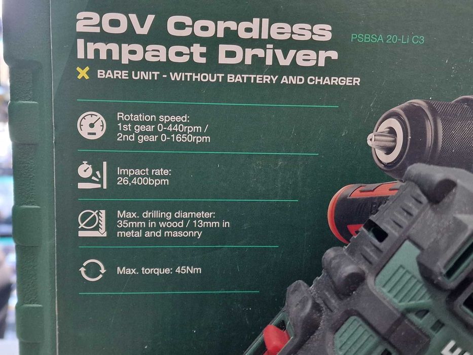 Акумулаторен ударен винтоверт PARKSIDE PSBSA 20 Li C3