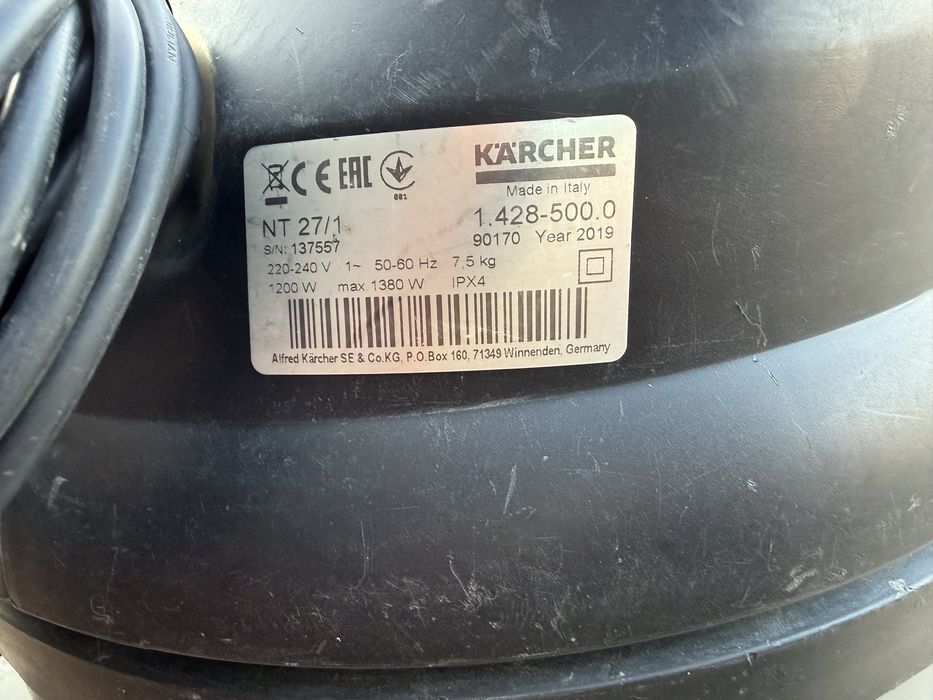 * Karcher NT 27/1 оригинальный Итальянский профессиональный пылесос