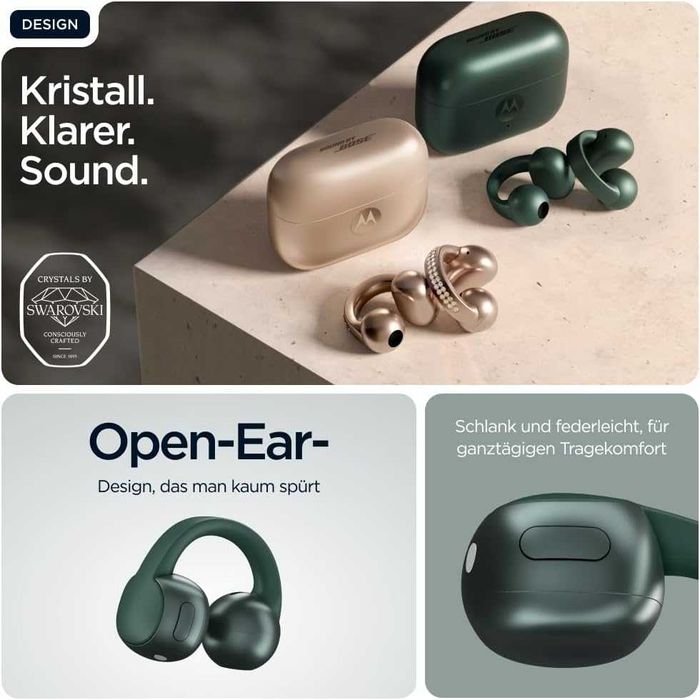 Motorola Moto Buds Loop Безжичен Слушалки, Sound by Bose, Зелен