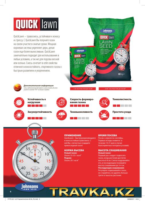 Семена газонной травы "Джонсонс"