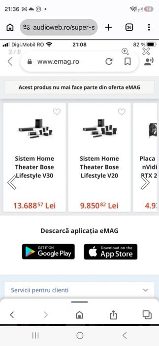 Sistem 5.1 Bose Lifestyle V20 cu subwoofer activi si sateliti dubli