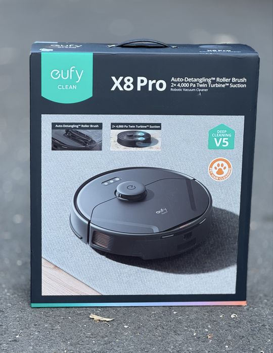 НОВО!!! Робот прахосмукачка eufy X8 Pro, мощно засмукване 2х4000 Pa