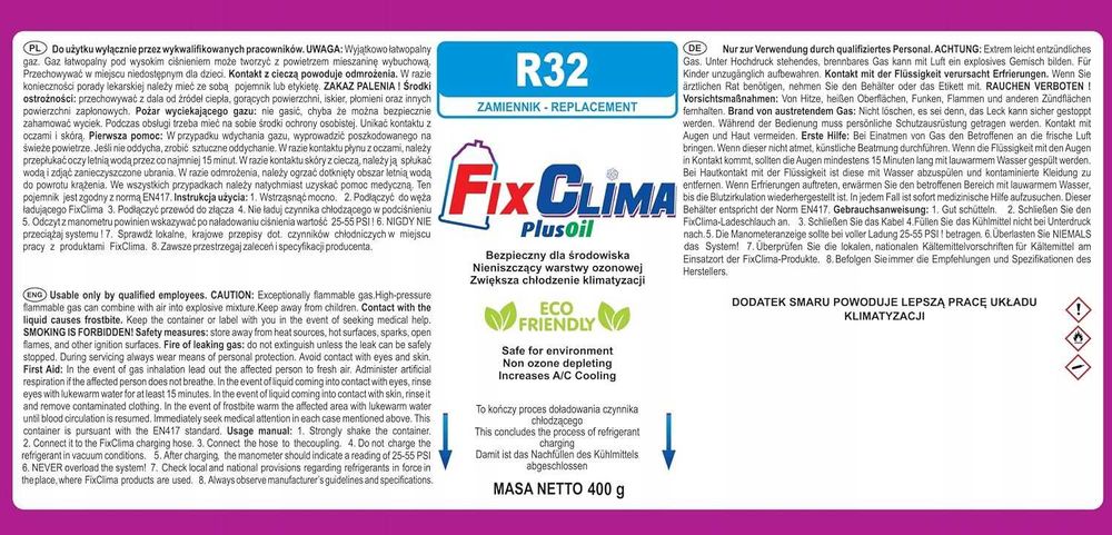 Freon / refrigerant R32