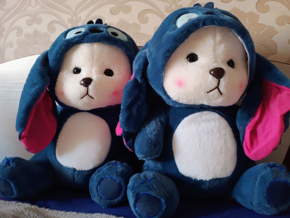 Мишка стич с капюшоном