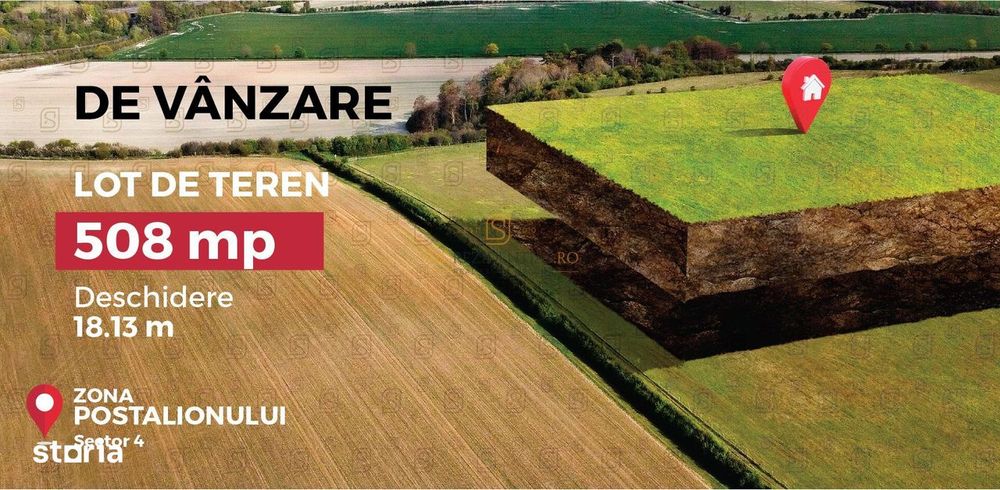 Teren de vanzare 592 mp, zona Grand Arena Mall – Postalionului, Sect.4