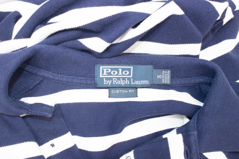 Polo RALPH LAUREN оригинална мъжка тениска синьо райе с яка S