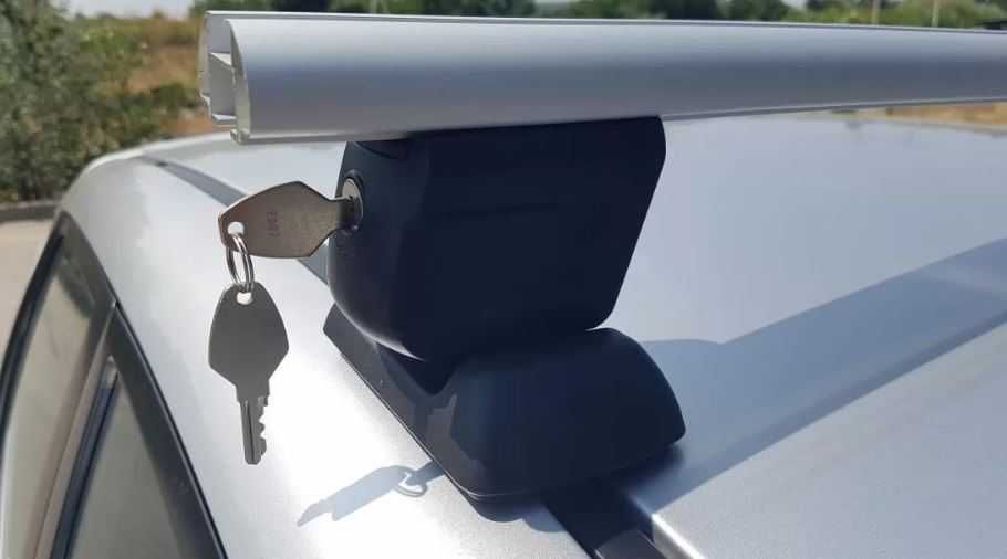 Греди напречни за багажник за кола за фабрични резби на покрива, 120см, с ключ