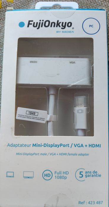 Adaptor mini display port/ VGA+Hdmi