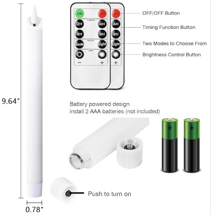 Set de 6 lumânări LED fără flacără