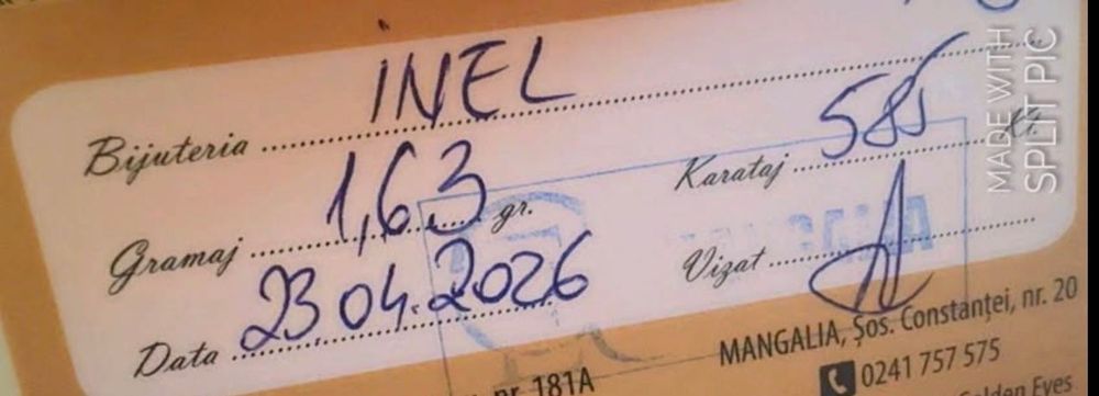 Inel aur nou cu certificat