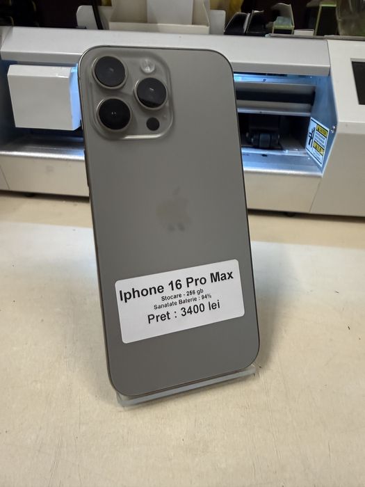 Iphone 16 pro max / 256 gb / 94 % baterie / Impecabil ca Nou