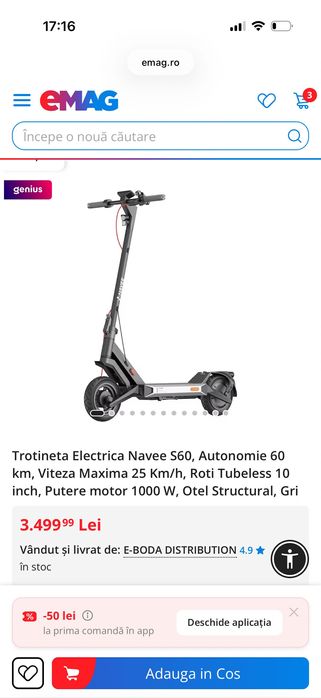 Trotinetă electrică navee s60