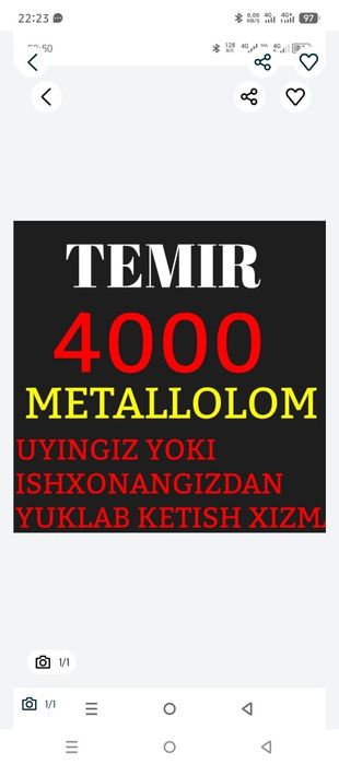Metallom olamiz Metallolom b/u.