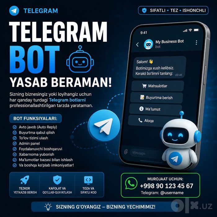 Telegram bot, Telegram Agent yasab berish hizmati