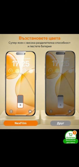 Затъмняващ протектор за iPhone 15 Pro Max
