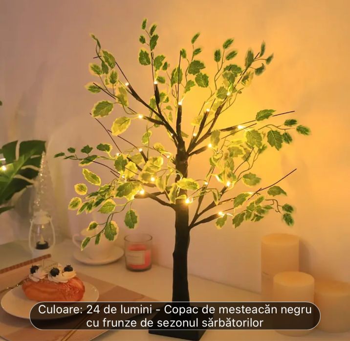 Pom artificial , copac cu led pe USB sau baterii