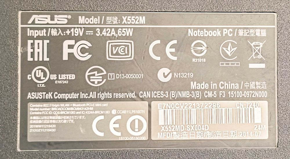 Лаптоп Asus X552M laptop