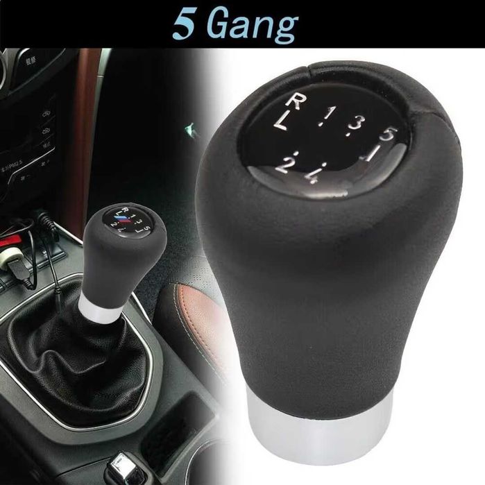 Nuca Buton schimbător de viteze Amazleer cu 5 trepte pentru BMW, negru, buton universal compatibil cu E30, E36, E46, E34, E39