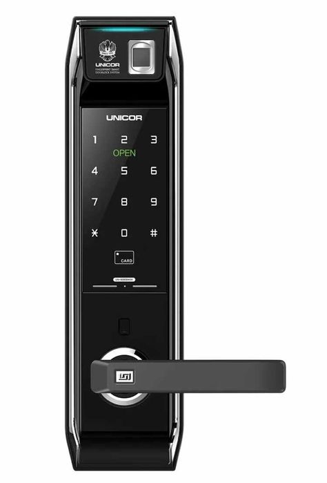 Установка кодовый замок с отпечатком  Unicor хорошего качества на жел.