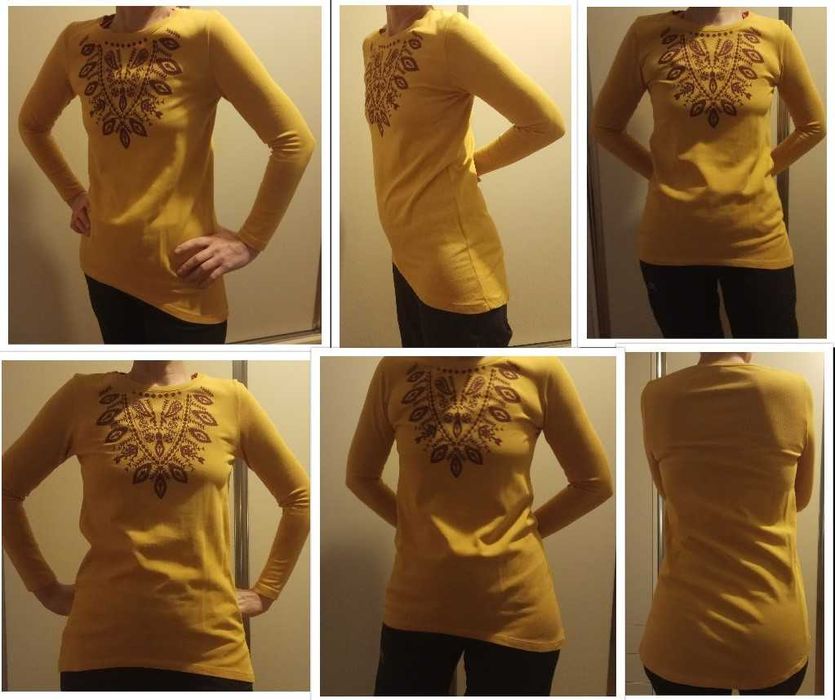 Bluza lunga, mustar, mar.S-M (36-38).