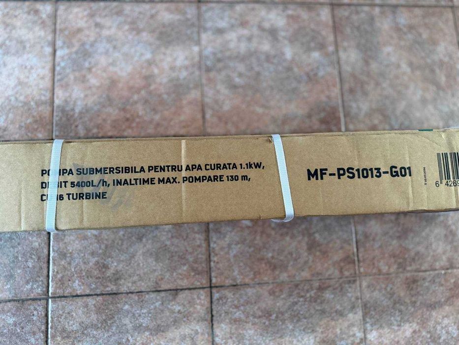 Pompa submersibila 1.1KW, 5400l/h, refulare 130m, 16 turbine, Micul Fermier MF-PS1013-G01