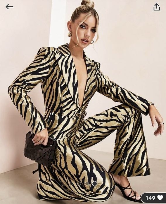 Вечерний жакардовый комбинезон Asos