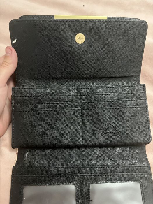 Burberry check flap wallet