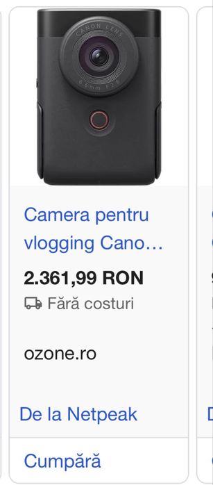 Canon power shot v 10 nou