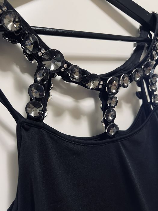 Нова, черна рокля с камъни, размер S