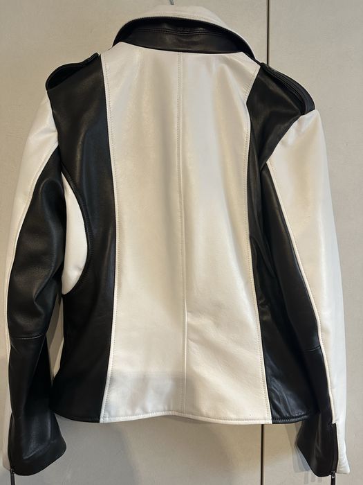 Geacă din piele ovine ZXS black and white