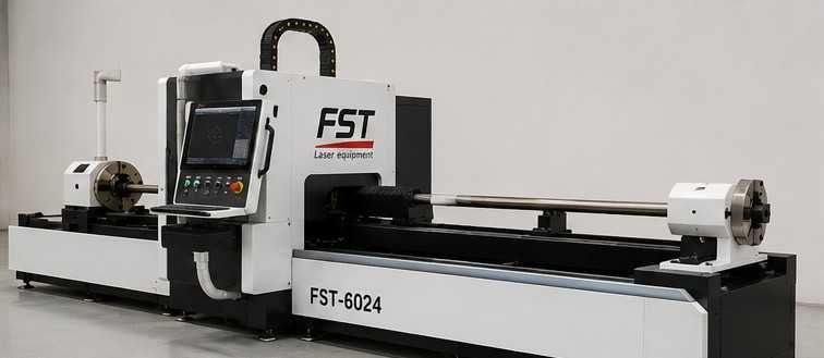 Mașină debitare laser pentru țevi metalice FST-6024, 6 metri, Ø10-240 mm, nouă