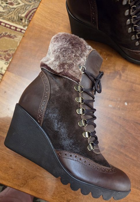 Ghete damă din piele, cu talpă ortopedică, 37