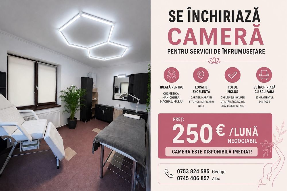 Inchiriez camera cosmetica/make-up/manichiura/pedichiura