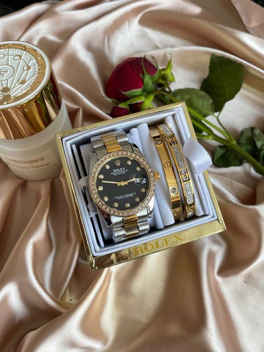 Новый Набор женские часы Ролекс и браслеты