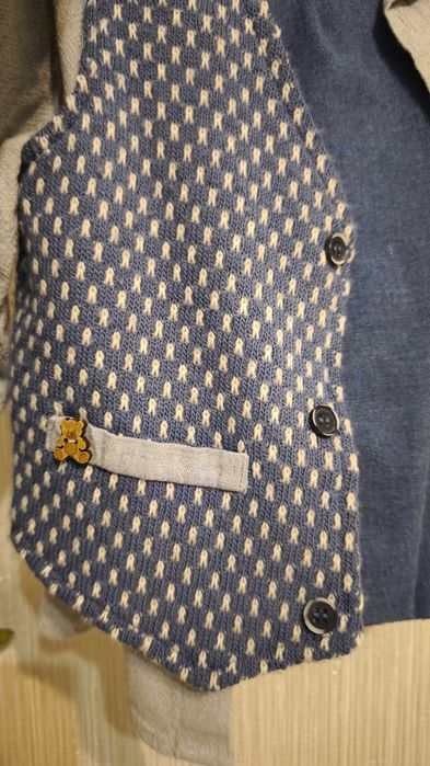 Официален комплект с обувки, панталон, риза и стилно елече  18м 86р-р