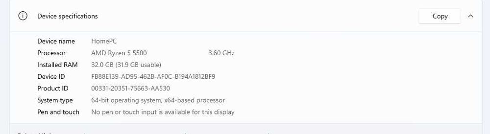 Компютър Ryzen 5 5500 / 32GB RAM / 512GB+512GB SSD / RX 580