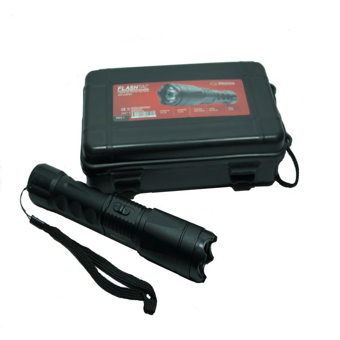 Electrosoc autoaparare cu lanterna, full metal, Piranha, 3.800.000 V