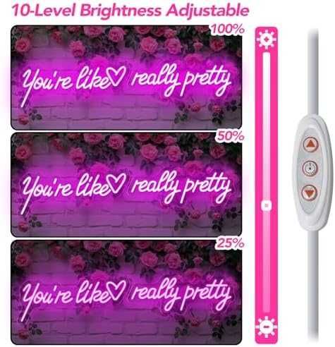 LED неонов надпис You're Like Really Pretty 82см розов USB знак стена