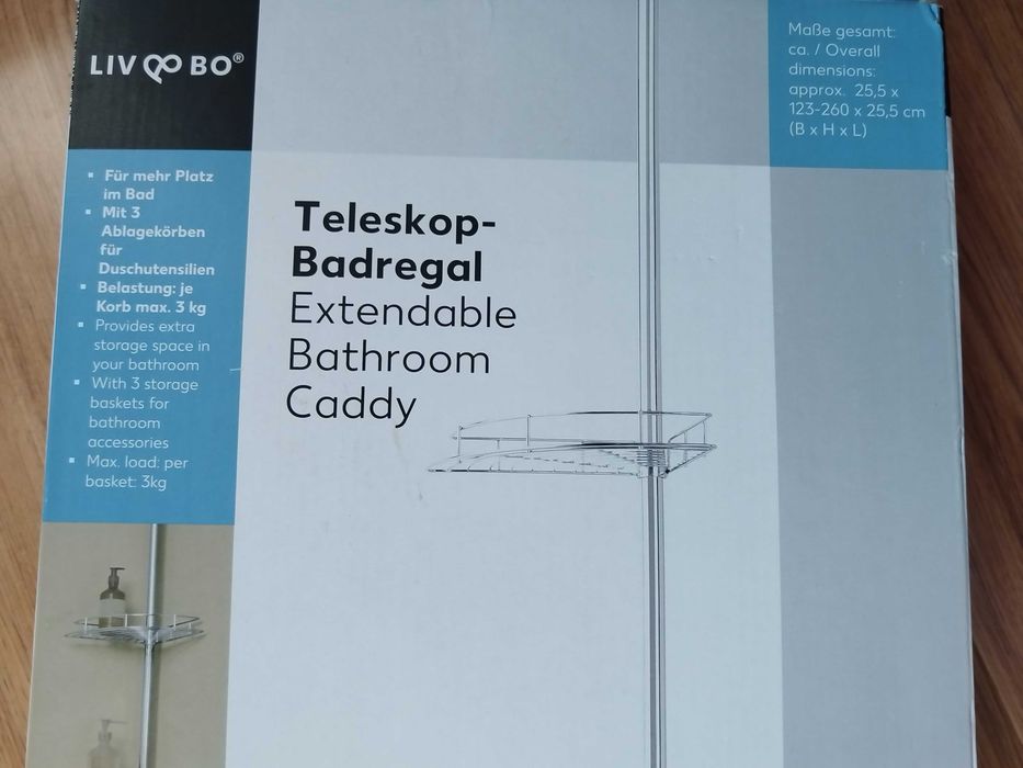 Etajera telescopica baie cu 3 coșuri, inox