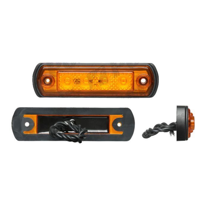 Lampa gabarit auto BestAutoVest 12/24V dreptunghiulara Portocaliu cu Leduri, 110x30x15mm,1 buc