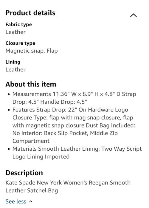 Kate Spade New York Women's Reegan Smooth Leather Satchel Bag