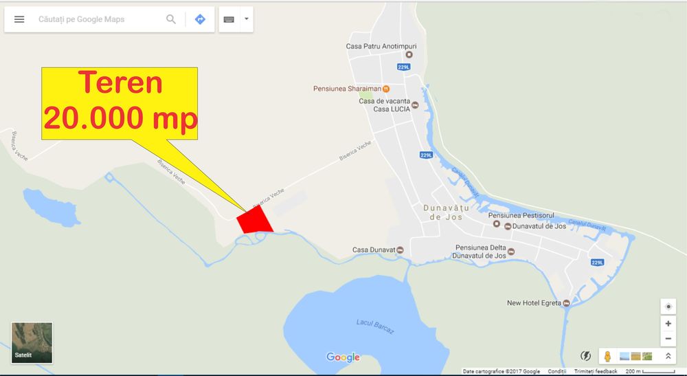 Teren în Deltă–locație excelentă pentru dezvoltare turistică