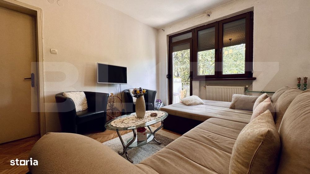 Apartament 2 camere, balcon deschis, mobilat si utilat, cu parcare