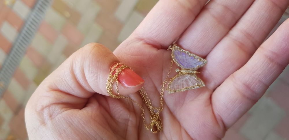 Lantisor din aur cu diamante naturale