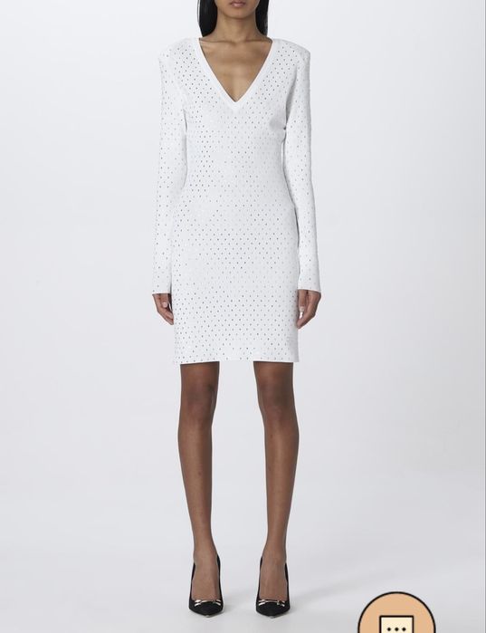 Рокля Elisabetta Franchi бяла с камъни