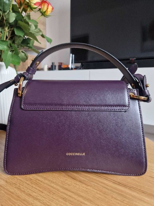 Geantă Coccinelle C-me piele neteda, culoare Pruna, mov inchis